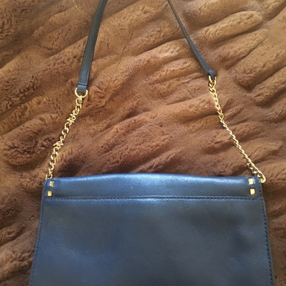 Michael Kors | Royal Blue Leather Gold Chain Shoulder Bag - Picture 7 of 11